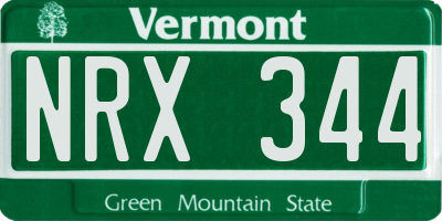 VT license plate NRX344