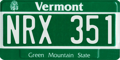 VT license plate NRX351