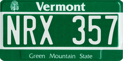 VT license plate NRX357