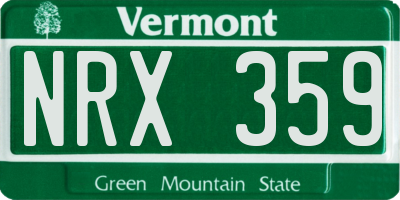 VT license plate NRX359