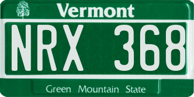 VT license plate NRX368