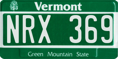 VT license plate NRX369