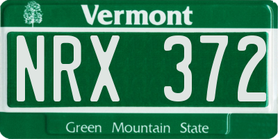 VT license plate NRX372