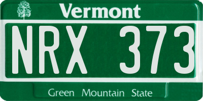 VT license plate NRX373
