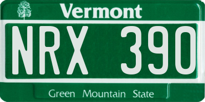 VT license plate NRX390