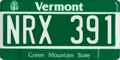 VT license plate NRX391