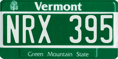 VT license plate NRX395