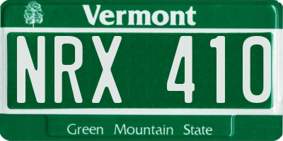 VT license plate NRX410
