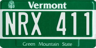 VT license plate NRX411