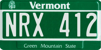 VT license plate NRX412