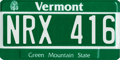 VT license plate NRX416