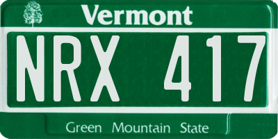 VT license plate NRX417