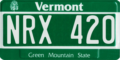 VT license plate NRX420