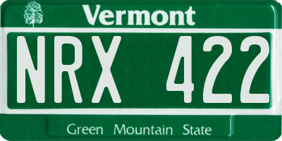 VT license plate NRX422
