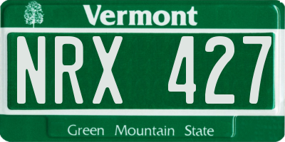 VT license plate NRX427
