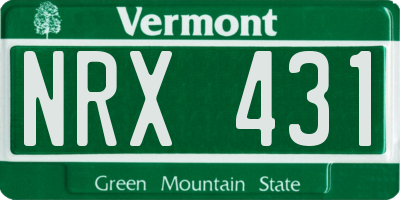 VT license plate NRX431