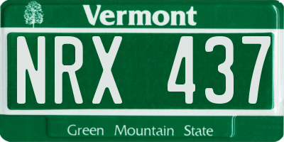 VT license plate NRX437