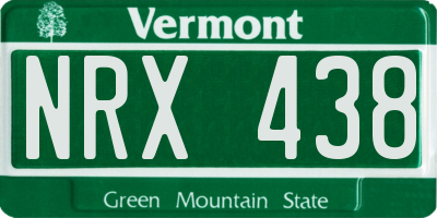 VT license plate NRX438