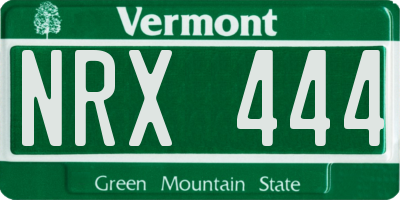 VT license plate NRX444