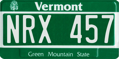 VT license plate NRX457