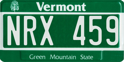 VT license plate NRX459