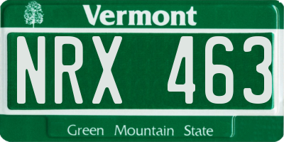 VT license plate NRX463