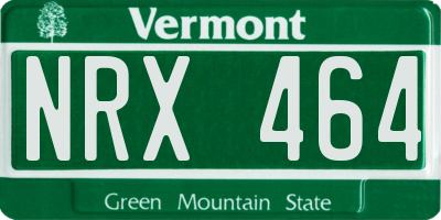 VT license plate NRX464