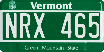VT license plate NRX465