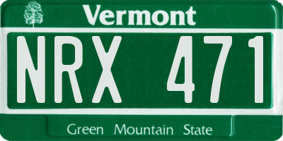 VT license plate NRX471
