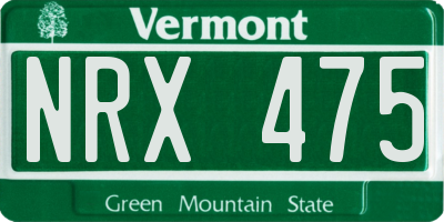 VT license plate NRX475