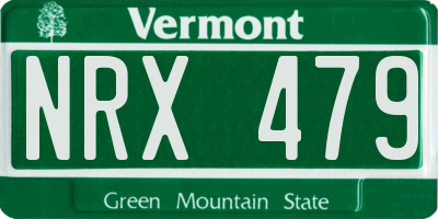 VT license plate NRX479