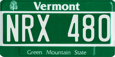 VT license plate NRX480