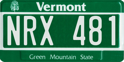 VT license plate NRX481