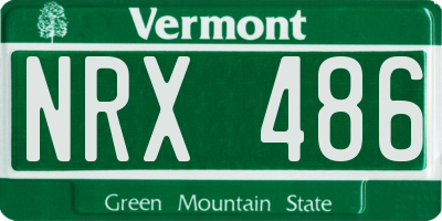 VT license plate NRX486