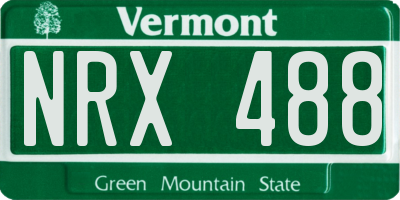 VT license plate NRX488