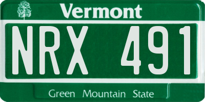VT license plate NRX491