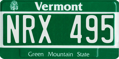 VT license plate NRX495