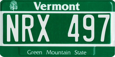 VT license plate NRX497