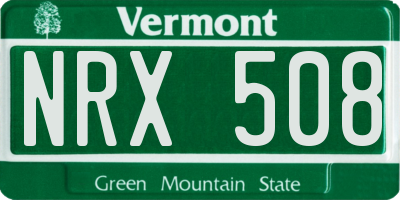 VT license plate NRX508