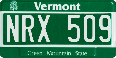 VT license plate NRX509