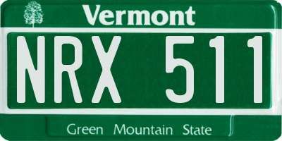 VT license plate NRX511