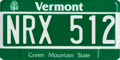 VT license plate NRX512