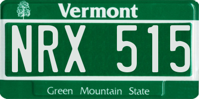 VT license plate NRX515