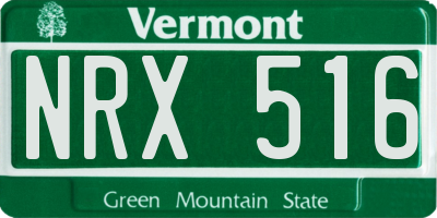 VT license plate NRX516