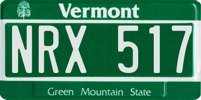 VT license plate NRX517
