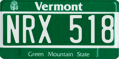 VT license plate NRX518