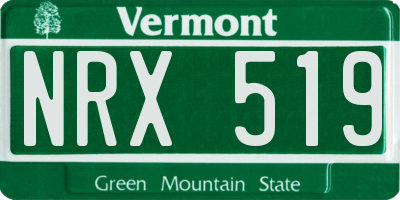 VT license plate NRX519