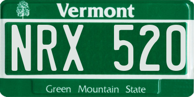VT license plate NRX520