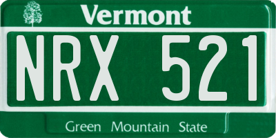 VT license plate NRX521