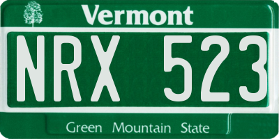 VT license plate NRX523